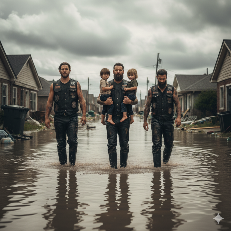 Los Ángeles del Infierno salvaron a veintitrés niños de jardín de infantes de un autobús que se hundía