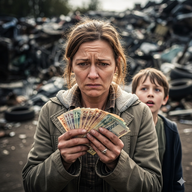 UNA VIUDA CON DOS HIJOS VIO A UN HOMBRE RICO TIRAR UNA ALFOMBRA DE LUJO EN EL BASURERO…