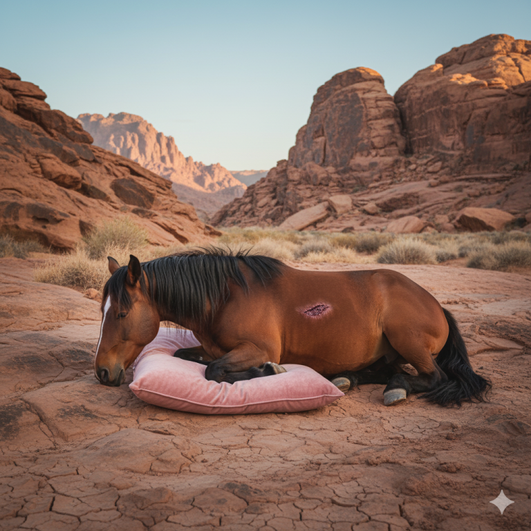 Pensaban que solo era un caballo mustang herido… «hasta que encontraron el milagro debajo de él»…