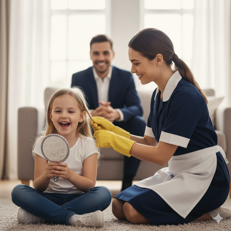 MILLONARIO DESPIDE 5 EMPLEADAS — HASTA QUE UNA LE PONE UNA PELUCA A SU HIJA CON CÁNCER Y ÉL LLORA…