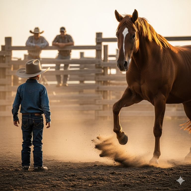 TE DOY MI RANCHO SI TOCAS ESTE CABALLO… SE RIÓ EL HACENDADO… PERO EL HUMILDE MUCHACHO LO CALLÓ…