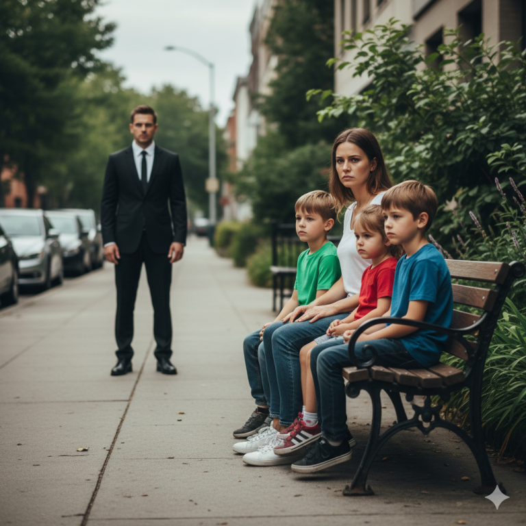 Multimillonario ve a su exnovia esperando un Uber con 3 niños idénticos a él…