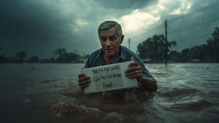 Un padre de 70 años cruzó una inundación para salvar a su hija — pero lo que encontró al llegar lo dejó sin aire
