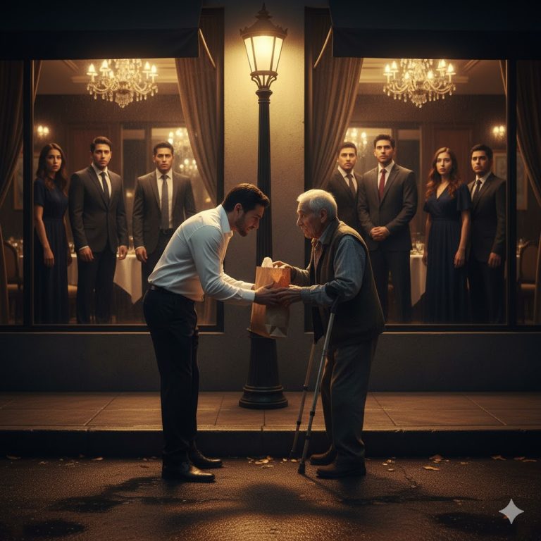 Pidió llevar las sobras — pero su gesto conmovió a todos — y el verdadero rico quedó en silencio.