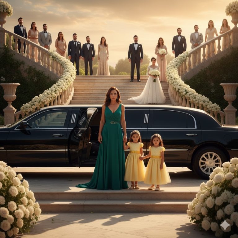 Su exesposo millonario la invitó a su boda para humillarla… pero cuando llegó en una limusina con tres niñas idénticas, nadie volvió a reír