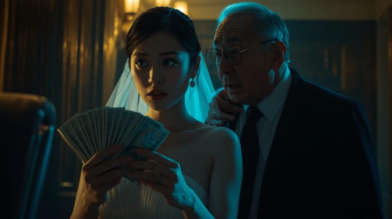 En la noche de bodas, mi suegro me puso mil dólares en la mano y susurró con miedo: “Si quieres vivir, huye de aquí ahora mismo…”