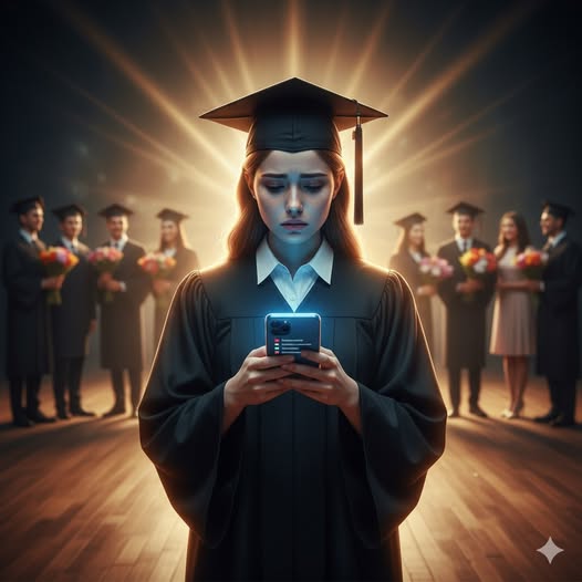 Mi coche de viaje compartido se detuvo. Al abrir la puerta del coche, vi mi reflejo en la ventana: la borla roja balanceándose contra mi toga negra, los ojos hinchados pero firmes. Por primera vez, me di cuenta de que ya no estaba enfadada. Simplemente…