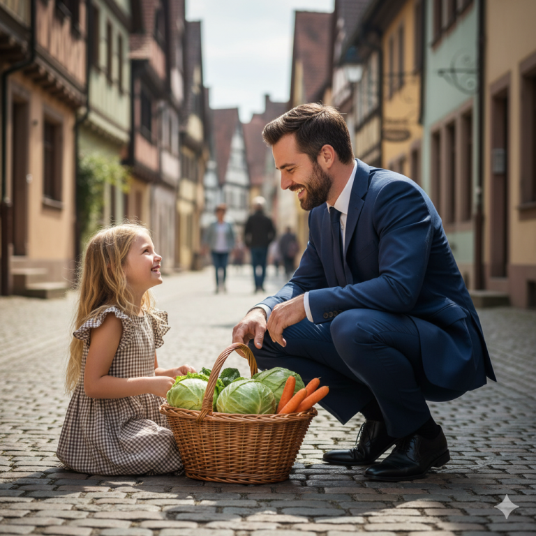 “Milionário encontra menina na feira… segundos depois, descobre algo que muda tudo.”