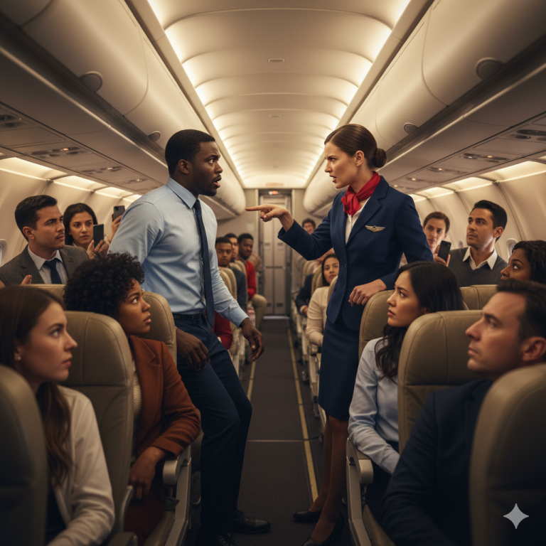 A un CEO negro le negaron el asiento de primera clase — cuando el avión aterrizó, hizo algo que dejó en shock a toda la tripulación…