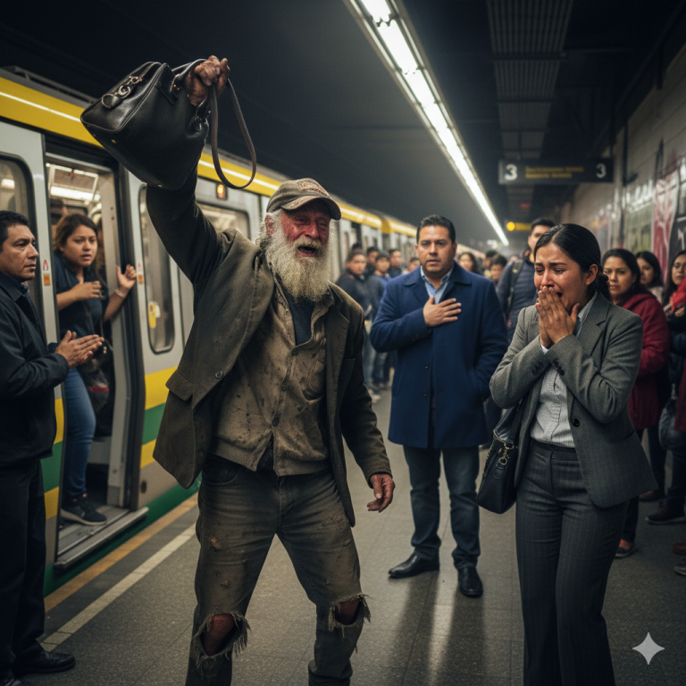 “Lo miré y pensé que era solo un vagabundo… hasta que arriesgó su vida por mí en el metro de la Ciudad de México”