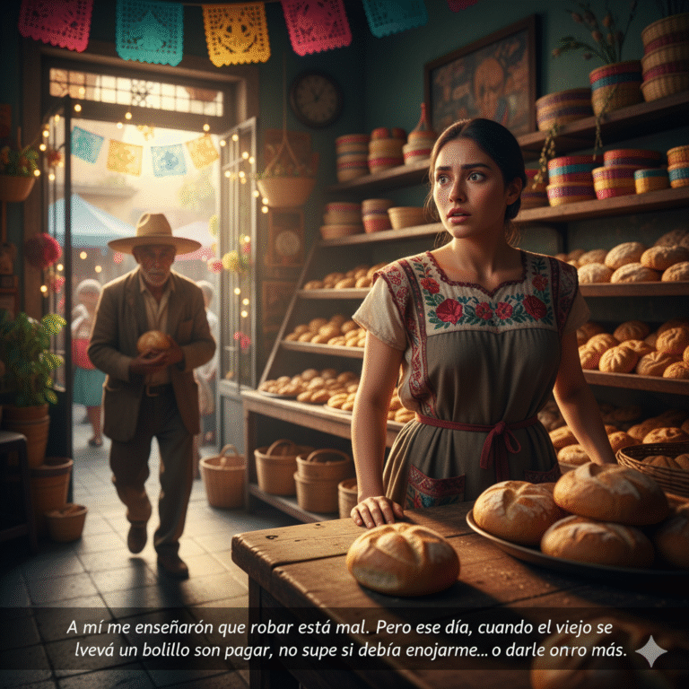 A mí me enseñaron que robar está mal. Pero ese día, cuando el viejo se llevó un bolillo sin pagar, no supe si debía enojarme… o darle otro más.