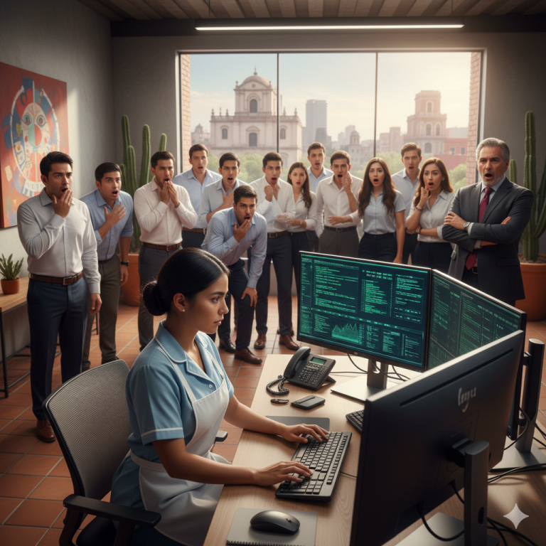 “De trapeador a ingeniera: la increíble historia de Lupita, la conserje que salvó a una empresa mexicana al borde de la quiebra.”