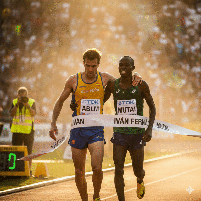 —¡Corre! ¡Corre, ya casi terminas! —gritaba Iván Fernández con el corazón en la garganta.