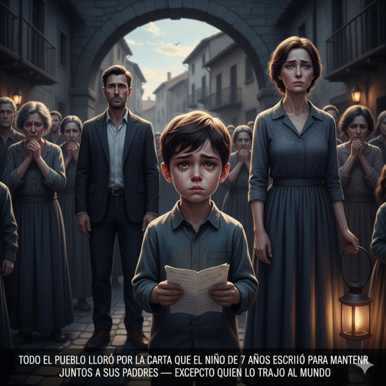 “Todo el pueblo lloró por la carta que el niño de 7 años escribió para mantener juntos a sus padres — excepto quien lo trajo al mundo.”