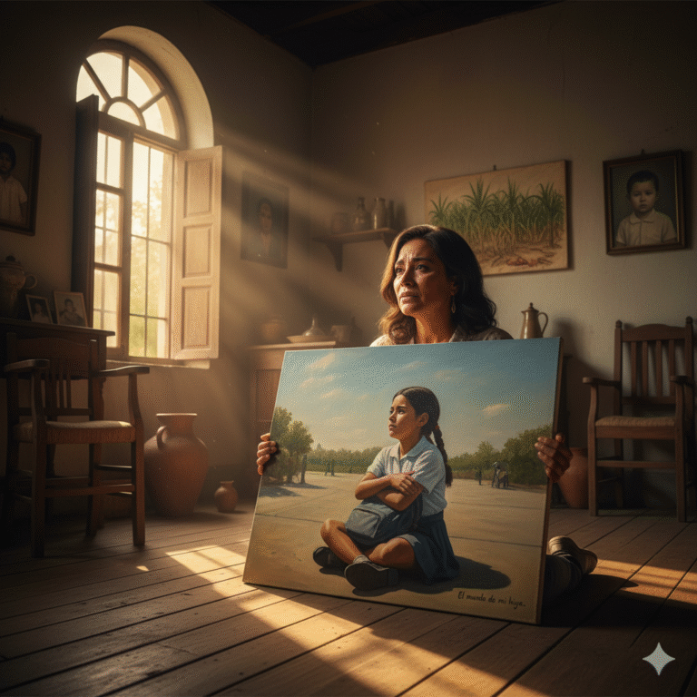 “La pintura final que mi madre hizo no lleva firma. Sólo la colocó en el caballete, volteó y nunca volvió a coger un pincel.”