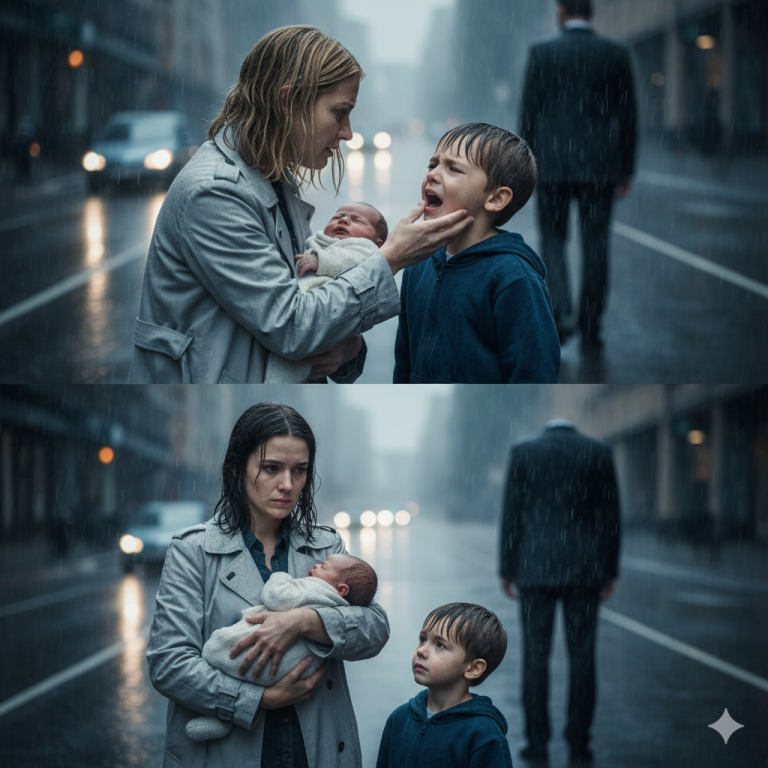 MADRE HUMILDE CONSUELA A UN NIÑO LLORANDO… SIN SABER QUE SU PAPÁ MILLONARIO LA ESTABA MIRANDO…