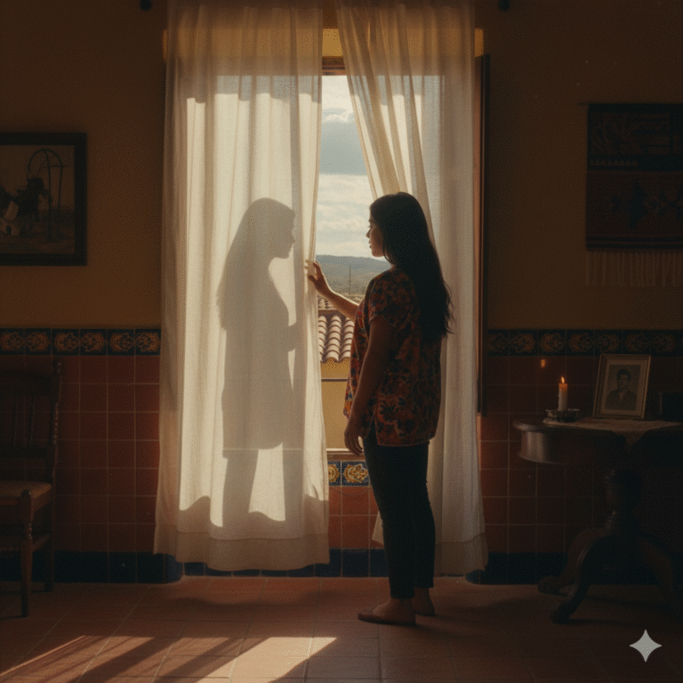 “¿Y si ya no vuelves?” — preguntó María a la sombra de sí misma sobre la cortina, en una tarde silenciosa, donde el viento que entraba por el techo sonaba como el suspiro de alguien que se había ido para siempre.