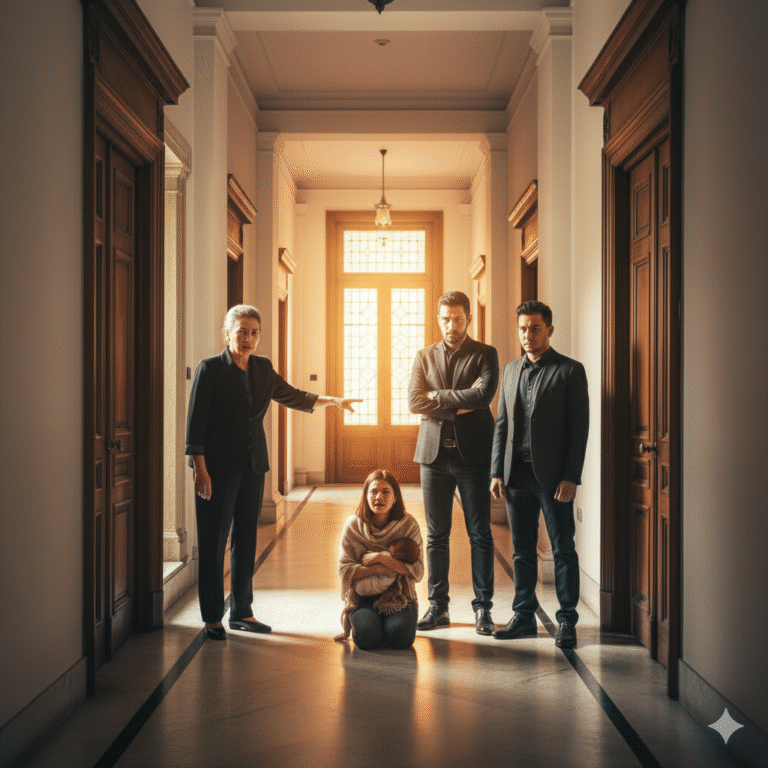 “La echaron de la casa con su bebé en brazos… pero años después, regresó y lo que hizo dejó a todos con la boca abierta”