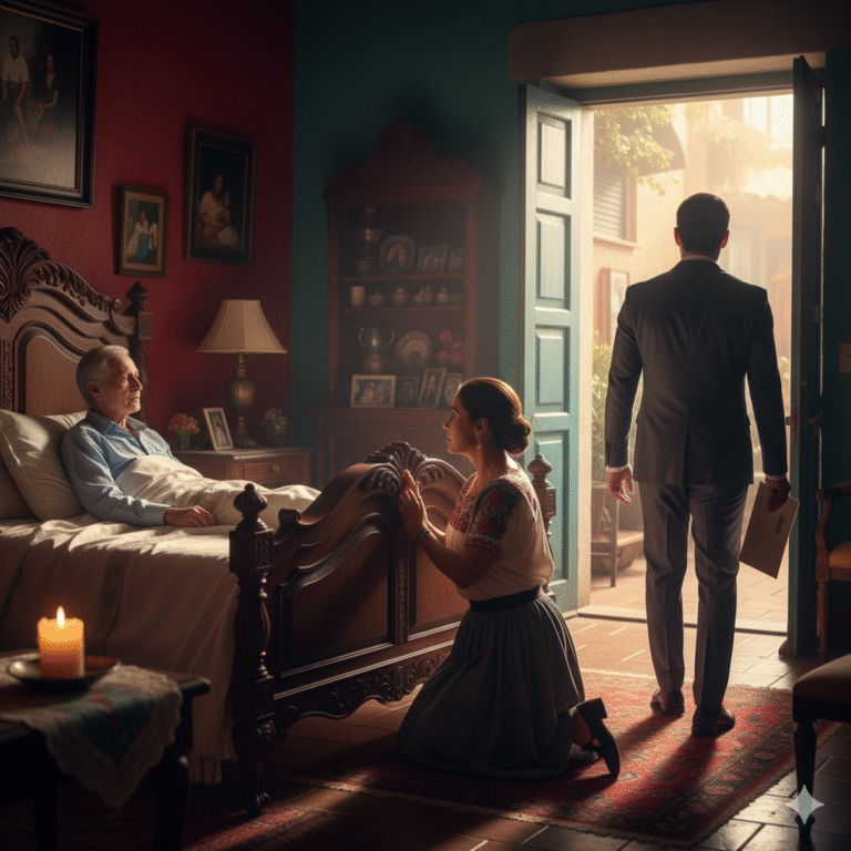 “No soy quien esperabas que cuidara de ti, pero soy la única que se quedó.” La voz de mi padre, débil y llena de pesar, rompió el silencio en la habitación.