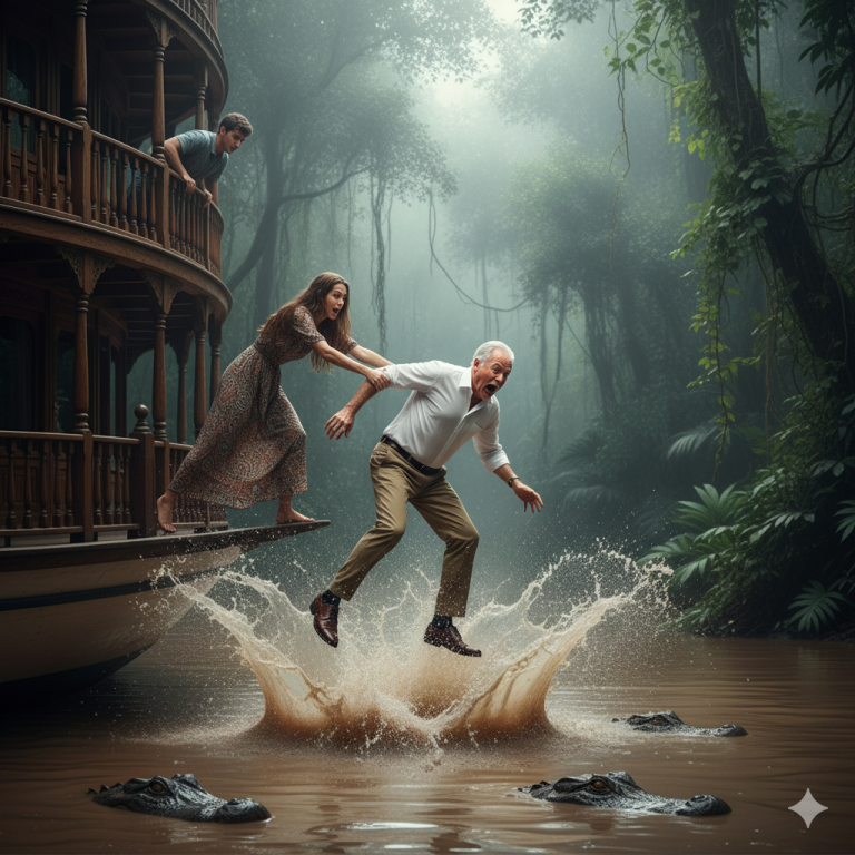 “Baja al río con los cocodrilos”, me susurró mi nuera mientras me empujaba al río Amazonas.