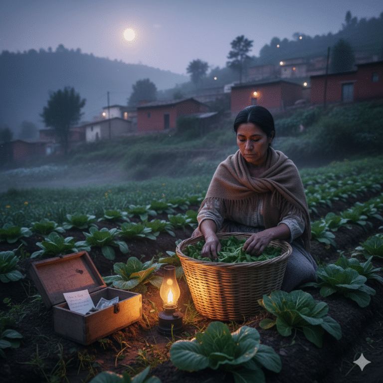 “Dicen que él tiene una novia nueva en la ciudad, mientras que su esposa sigue levantándose a las cuatro de la mañana para cosechar verduras y enviarle dinero.”