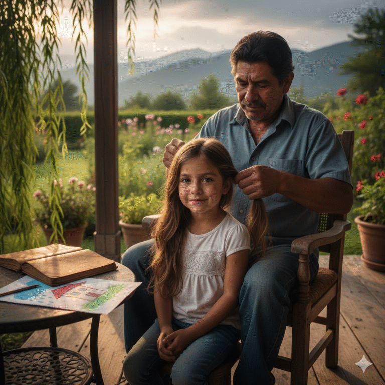 Nunca pensé que aprendería a peinar el cabello de una niña.