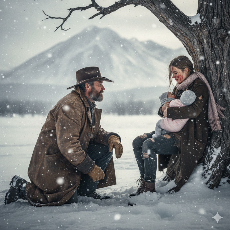 El leve murmullo de la nevada se mezclaba con un sonido inesperado: el llanto agudo de un recién nacido, acompañado de la voz de una mujer que trataba de calmarlo con palabras suaves.