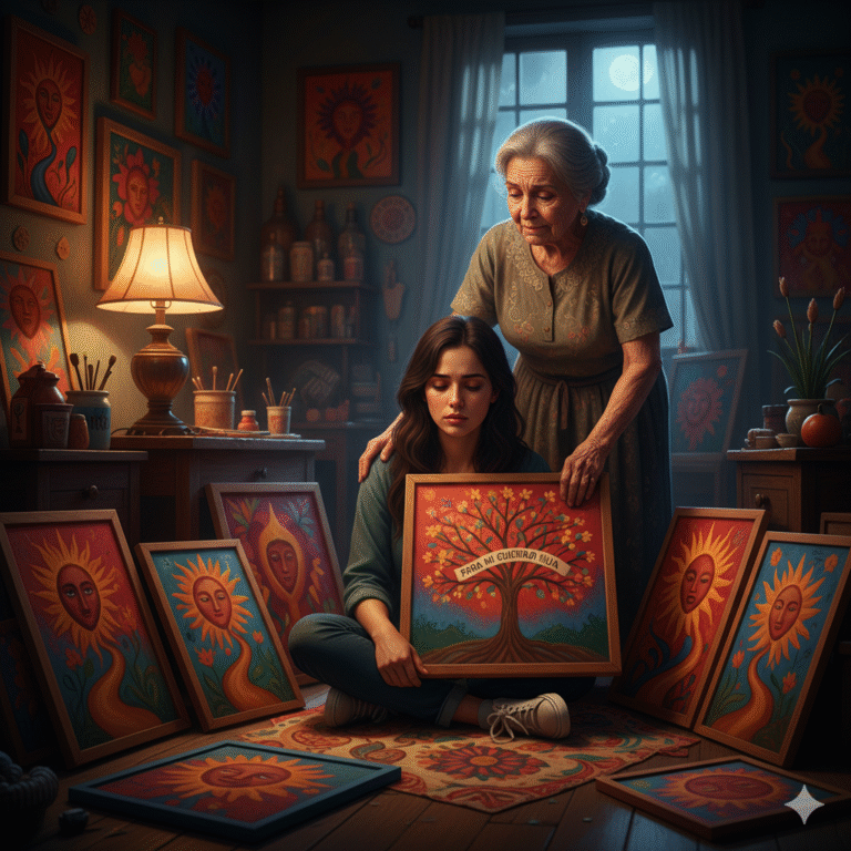 “Cada día, mamá pintaba un cuadro — pero nunca dijo que eran palabras que ella dedicaba solo para mí.”