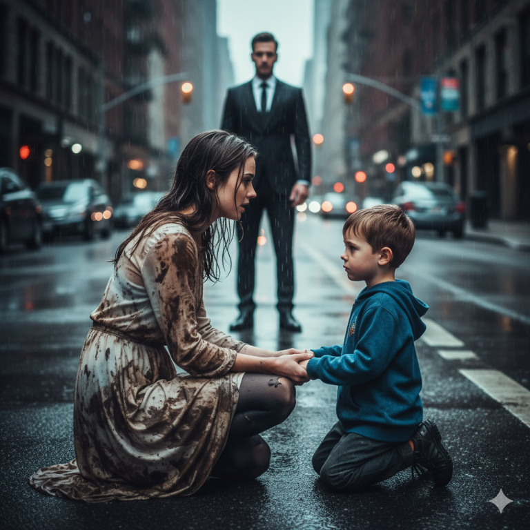 MENDIGA AYUDA A NIÑO LLORANDO SIN SABER QUE SU PADRE MILLONARIO LA OBSERVABA