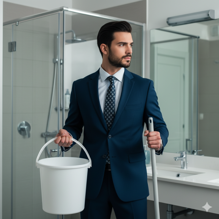 👉 El joven que llegaba en traje a limpiar baños y terminó cambiando la forma en que todos lo miraban (y cómo se miraba a sí mismo)