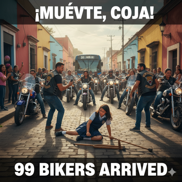 “Se burlaron de una chica con muletas en la parada del camión… segundos después, 99 motociclistas llegaron rugiendo”