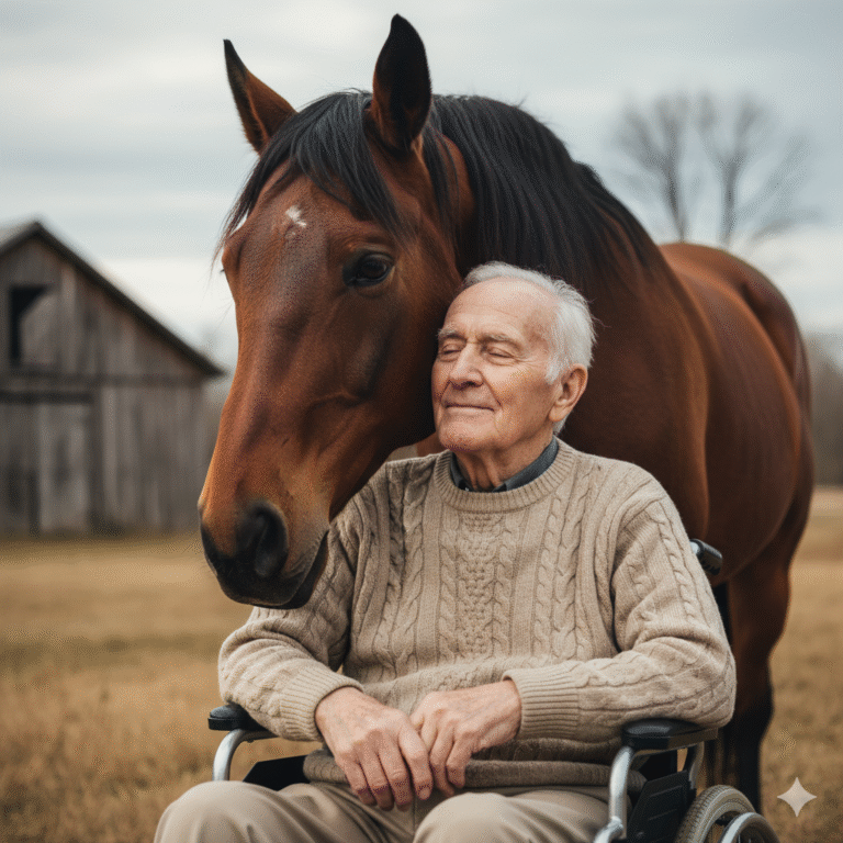 Antes de partir de este mundo, un anciano en silla de ruedas quiso despedirse de su caballo. Pero en el momento en que abrazó a su fiel amigo, ocurrió algo inesperado.