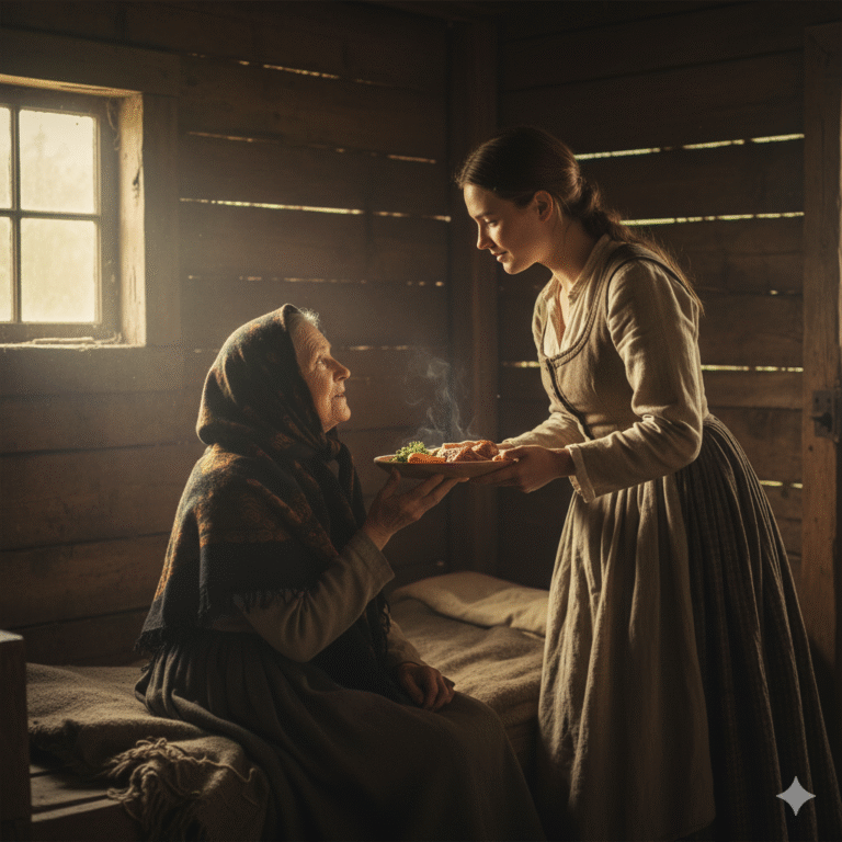 Mi esposo botó a su madre de la casa pero yo la escondí en el granero viejo.