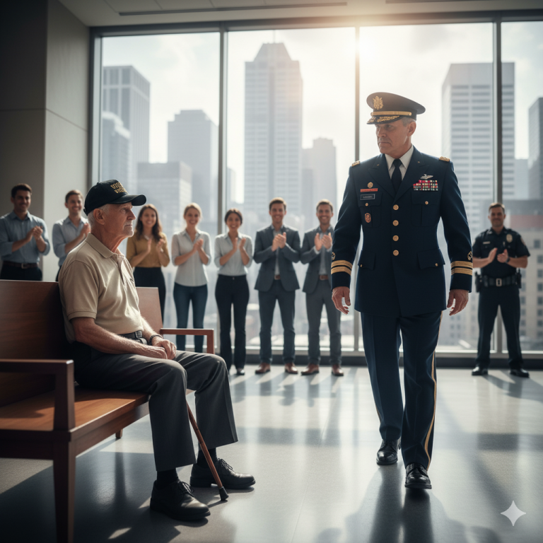 Lo llamaron “veterano falso” en el banco — hasta que entró un general furioso