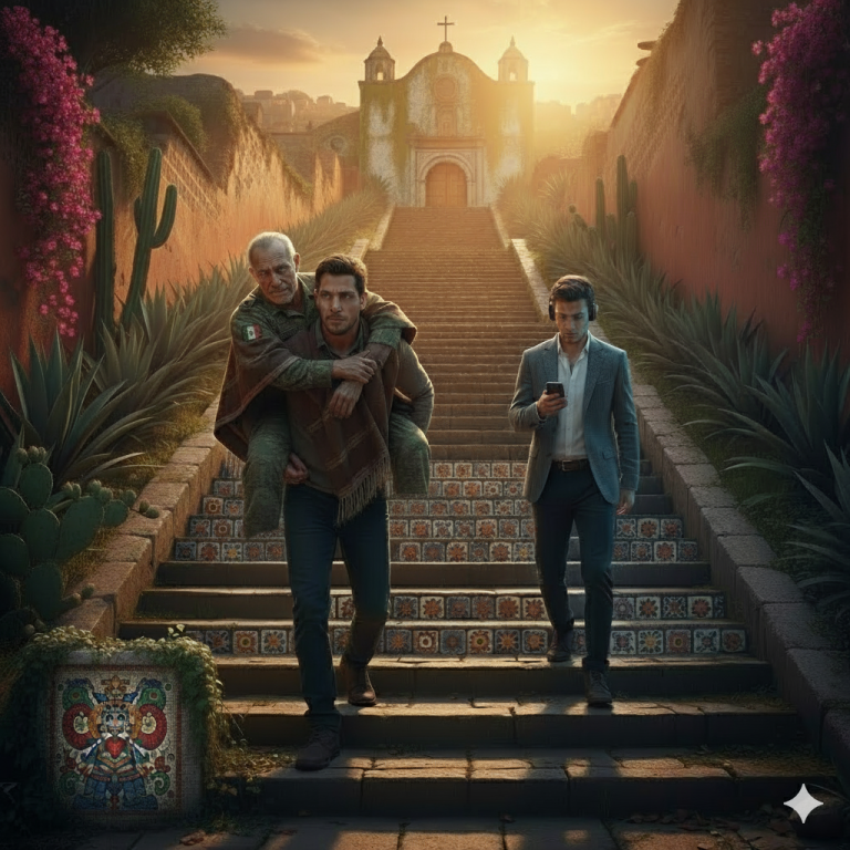 “El hombre con dos heridas y una subida a los pulmones del respeto”