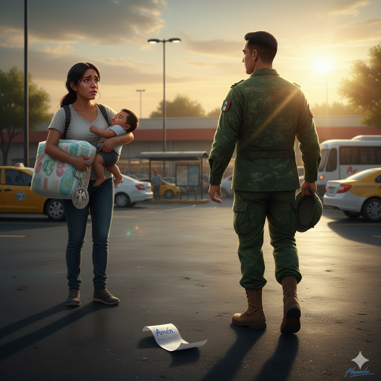 💔 “Su tarjeta fue rechazada frente a todos… pero lo que hizo un soldado detrás de ella hizo llorar a todo el supermercado” 🇲🇽