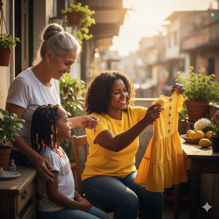 Comprei um vestido para uma menina que conheci na feira – no dia seguinte, bateram à minha porta e eu congelei.