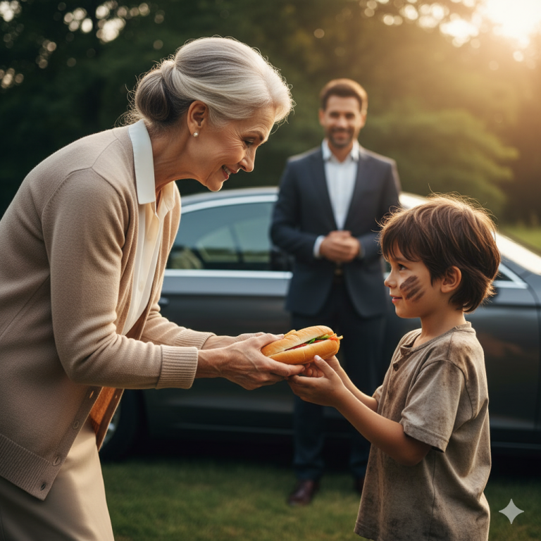 Milionário Chega de Viagem e Encontra seu Filho Pedindo Comida ao Vizinho! O que Ele Descobre…