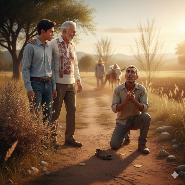 “La moneda en las sandalias viejas”