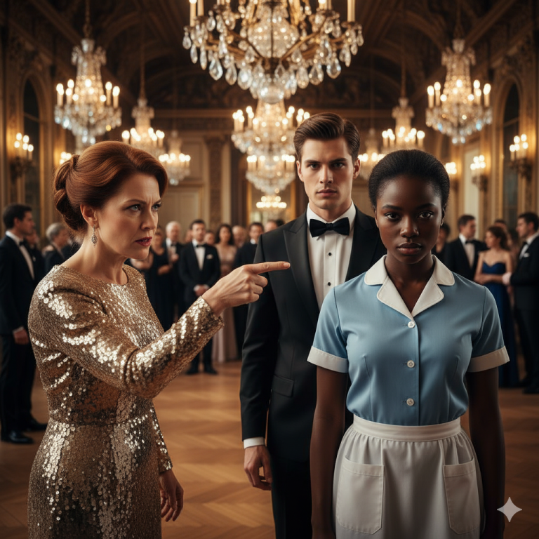 “SI BAILAS ESTE VALS, TE CASAS CON MI HIJO…” El millonario se burló, pero la criada negra era campeona de baile.