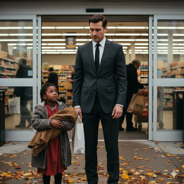 “Prometo que pago quando crescer” – Menina negra implora a milionário por uma lata de leite para o irmão recém-nascido, e a resposta dele surpreende a todos…