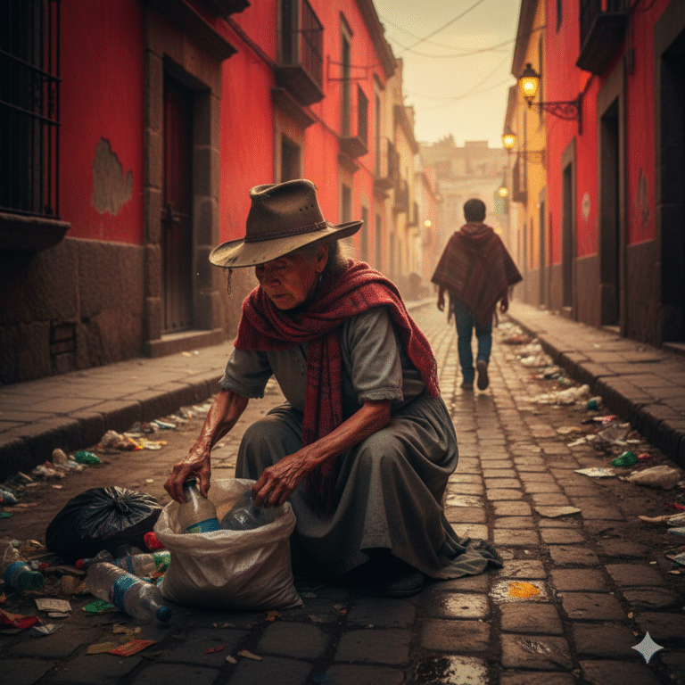 “Qué vergüenza, mi abuela ya está vieja y sigue recogiendo basura.”