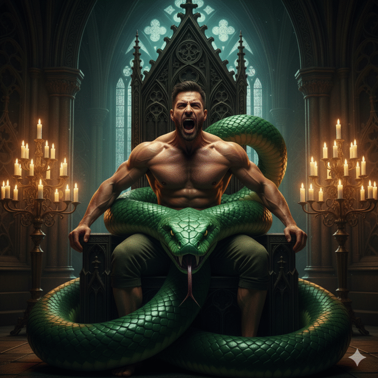 El Rey Uche siempre estaba erecto, así que enviaba a sus guardias a raptar vírgenes en la aldea todos los días.