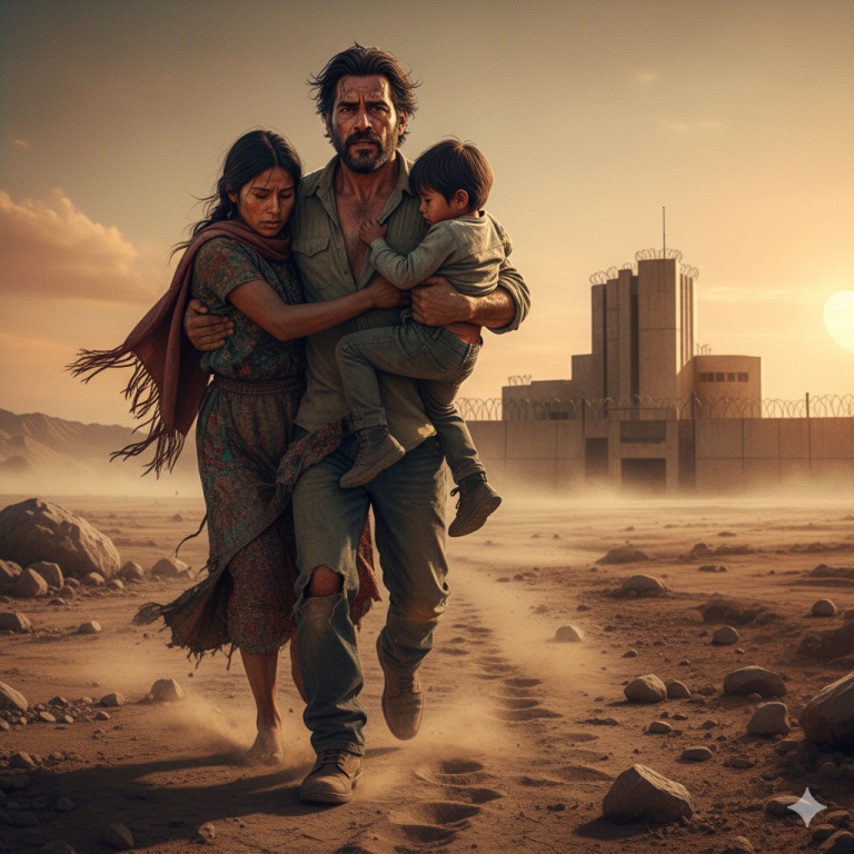 “En medio del desierto, tu madre cayó al suelo — y yo, un hombre que antes huía de toda responsabilidad, terminé cargando a los dos rumbo a la cárcel.”