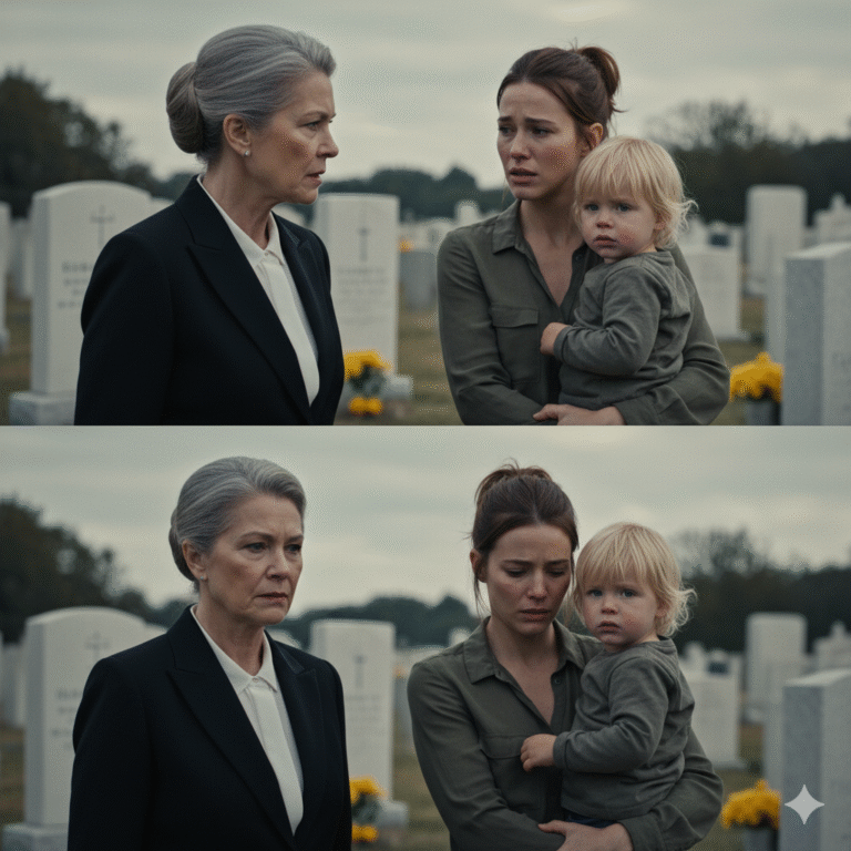 Una Billonaria Visita la Tumba de su Hijo y Encuentra a una Mujer Mexicana Llorando con un Niño…