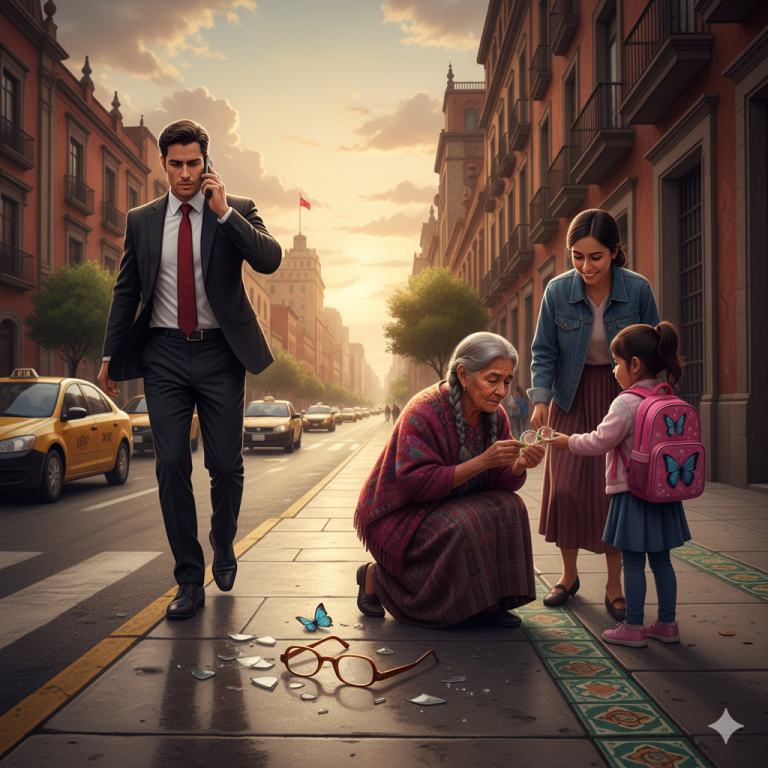 “Cuando tu éxito te hace pisar los lentes de otra vida — y un acto pequeño cambia todo”