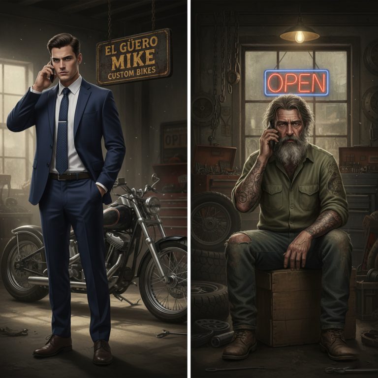 El biker que me crió no era mi padre; era un mecánico mugroso que me encontró durmiendo en el basurero de su taller cuando tenía catorce años.