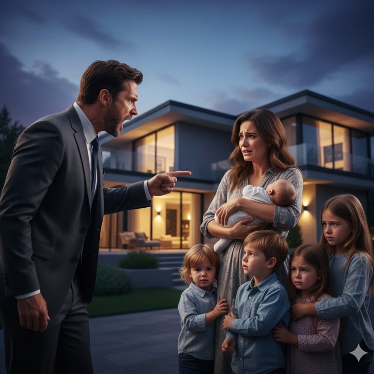 EXPULSÓ A SU ESPOSA Y A SUS 5 HIJOS DE CASA… ¡PERO CUANDO REGRESÓ HUMILLADO, TODO HABÍA CAMBIADO!…
