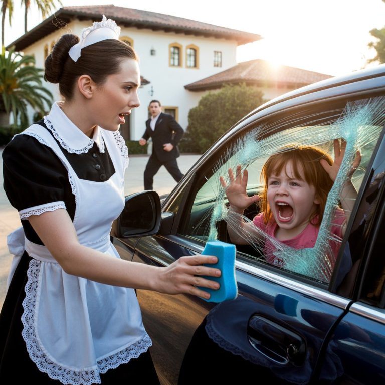 La nueva esposa de un millonario “olvida” a su hija encerrada en el coche, hasta que la criada hizo lo increíble…