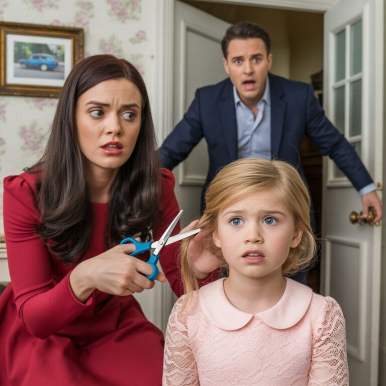 —No me cortes el pelo otra vez, por favor, no lo hagas. El grito desesperado resonó por la mansión, haciendo que la sangre de Alejandro Torres se helara en las venas. Acababa de llegar a casa más temprano, queriendo darle una sorpresa a su esposa… pero lo que oyó fue el sonido de su hija siendo torturada. —Cállate la boca, Camila. Tu madre murió y tienes que olvidarla. La voz fría de Isabel cortó el aire como una cuchilla. Alejandro corrió por los pasillos, siguiendo los gritos que venían de la habitación de Camila. Cuando abrió la puerta, la escena destruyó su mundo. Isabel sujetaba a su hija de 5 años, cortando grandes mechones de su cabello rubio con unas tijeras de cocina. El pelo de la niña estaba completamente irregular, con enormes calvas donde ya se lo habían cortado otras veces. Las mejillas rojas e hinchadas de tanto llorar. Los ojitos azules vidriosos de terror. Parecía una niña en estado de shock. —Niña fea, no merece ser bonita como lo fue tu madre —Isabel continuó cortando sin notar a Alejandro en la puerta. La palabra que más impactó a Alejandro fue “otra vez”. Su hija había suplicado que no le cortaran el pelo otra vez. Eso significaba que ya había sucedido antes. ¿Cuántas veces? —¿Qué estás haciendo? —gritó Alejandro, haciendo que Isabel se asustara y soltara las tijeras. Camila corrió a los brazos de su padre, temblando como una hoja, aferrándose a él como si fuera un salvavidas. —Papá, me lo ha cortado otra vez. No hablé de mamá, te lo juro. En ese momento, Elena apareció corriendo en la puerta. La empleada de 55 años, que cuidaba de Camila desde que era un bebé, traía en sus manos un montoncito de mechones rubios. —Señor Alejandro —dijo Elena llorando—. Necesito contárselo todo. Esto lleva pasando mucho tiempo. Alejandro miró a la hija en sus brazos, notando por primera vez detalles que debería haber percibido: Camila, más delgada, más callada, más asustada. Su pelo destrozado, cortado de forma cruel e irregular. Isabel intentó controlar la situación con su habilidad manipuladora habitual. —Alejandro, amor, llegaste en el momento equivocado. Camila tuvo una crisis. Se estaba haciendo daño, arrancándose el pelo. Yo solo intentaba detenerla para que no se hiriera más. Pero Elena negó con la cabeza enérgicamente. —No es verdad, señor. Yo lo vi todo desde la puerta. La señora se lo estaba cortando por rabia, gritando cosas horribles. —Miente, Alejandro. Es una empleada vieja intentando causar problemas entre nosotros. Camila levantó la cabecita y susurró: —Papá, dijo que si sueño con mamá otra vez, me lo cortará todo, me dejará calva. El mundo de Alejandro se derrumbó por completo. Continuación en los comentarios 👇👇